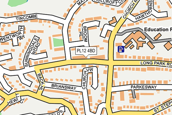PL12 4BD map - OS OpenMap – Local (Ordnance Survey)