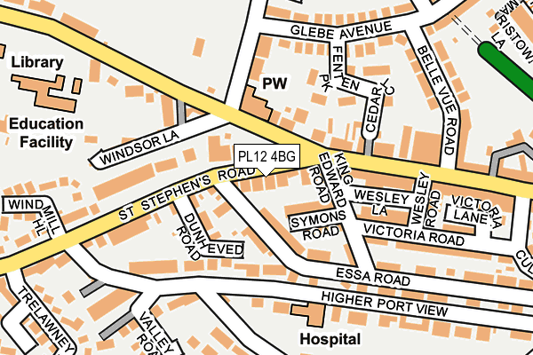 PL12 4BG map - OS OpenMap – Local (Ordnance Survey)