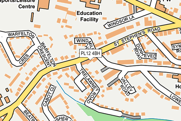 PL12 4BH map - OS OpenMap – Local (Ordnance Survey)