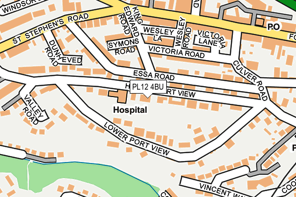 PL12 4BU map - OS OpenMap – Local (Ordnance Survey)