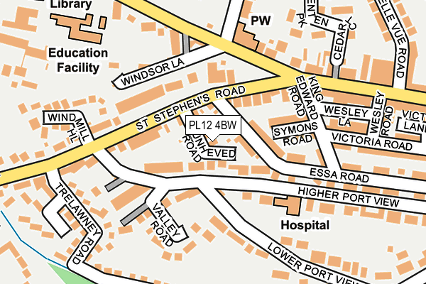 PL12 4BW map - OS OpenMap – Local (Ordnance Survey)