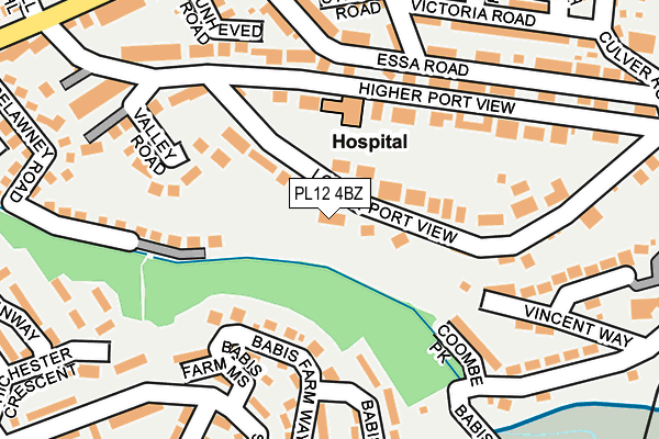 PL12 4BZ map - OS OpenMap – Local (Ordnance Survey)