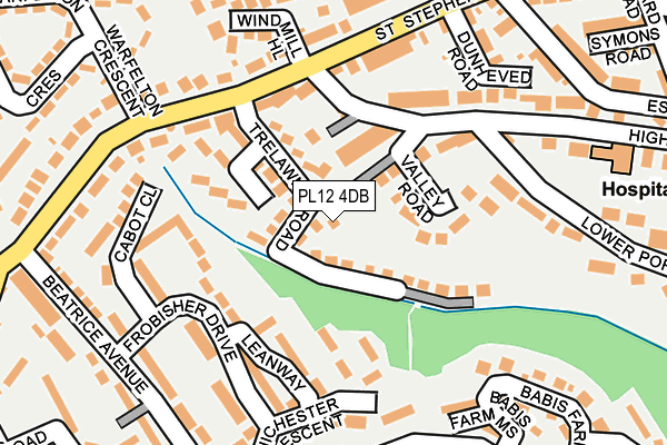 PL12 4DB map - OS OpenMap – Local (Ordnance Survey)