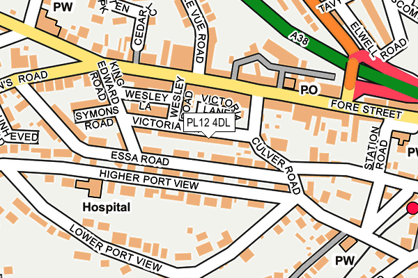 PL12 4DL map - OS OpenMap – Local (Ordnance Survey)