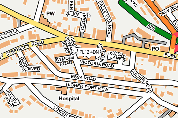 PL12 4DN map - OS OpenMap – Local (Ordnance Survey)