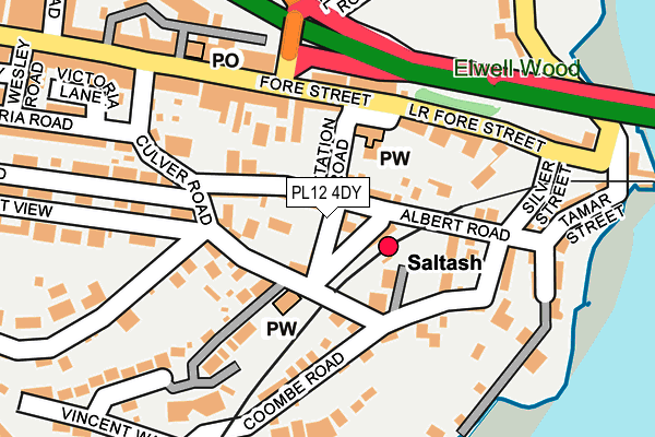 PL12 4DY map - OS OpenMap – Local (Ordnance Survey)