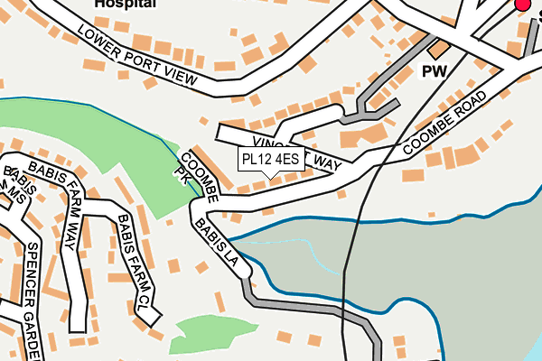 PL12 4ES map - OS OpenMap – Local (Ordnance Survey)