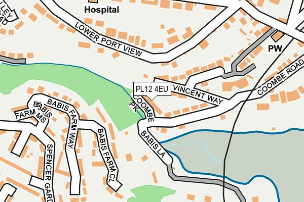 PL12 4EU map - OS OpenMap – Local (Ordnance Survey)