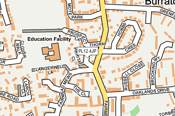 PL12 4JP map - OS OpenMap – Local (Ordnance Survey)