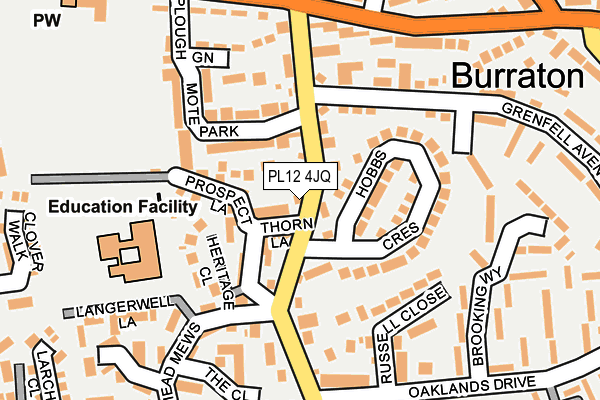 PL12 4JQ map - OS OpenMap – Local (Ordnance Survey)