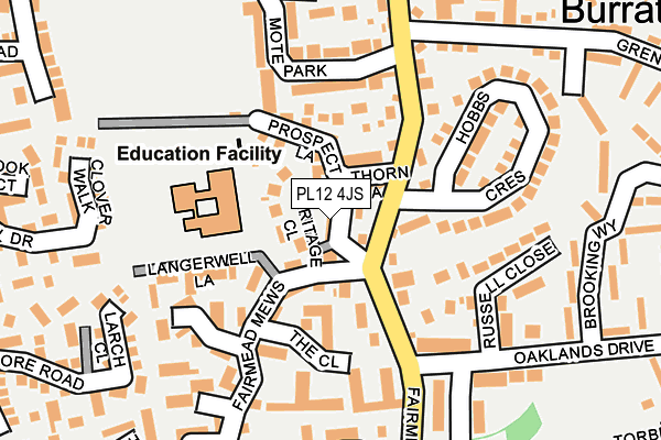 PL12 4JS map - OS OpenMap – Local (Ordnance Survey)