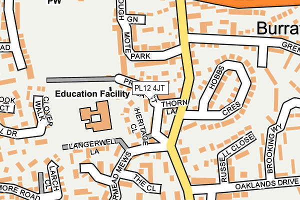 PL12 4JT map - OS OpenMap – Local (Ordnance Survey)