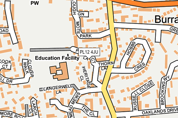 PL12 4JU map - OS OpenMap – Local (Ordnance Survey)