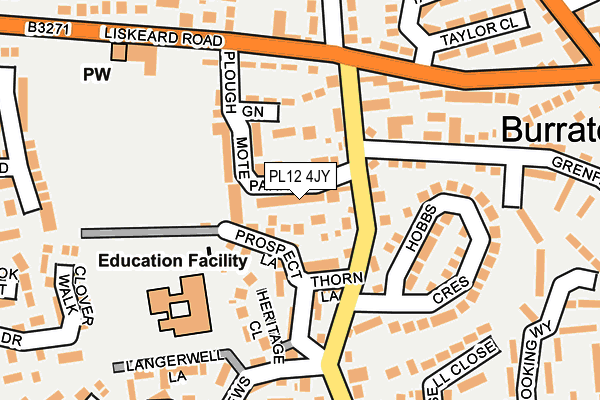 PL12 4JY map - OS OpenMap – Local (Ordnance Survey)