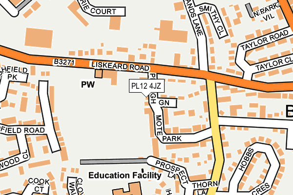 PL12 4JZ map - OS OpenMap – Local (Ordnance Survey)