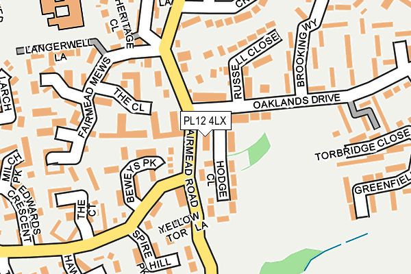 PL12 4LX map - OS OpenMap – Local (Ordnance Survey)