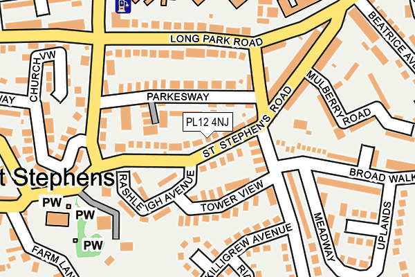 PL12 4NJ map - OS OpenMap – Local (Ordnance Survey)