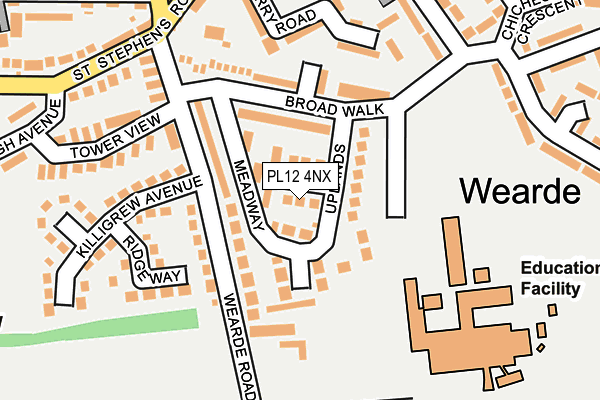 PL12 4NX map - OS OpenMap – Local (Ordnance Survey)