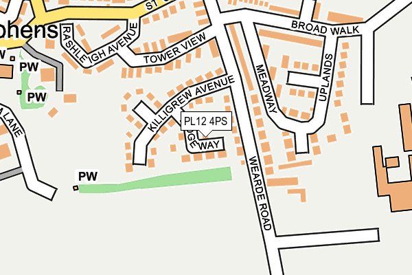 PL12 4PS map - OS OpenMap – Local (Ordnance Survey)