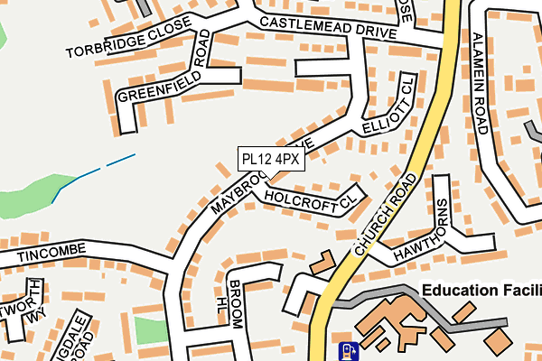 PL12 4PX map - OS OpenMap – Local (Ordnance Survey)