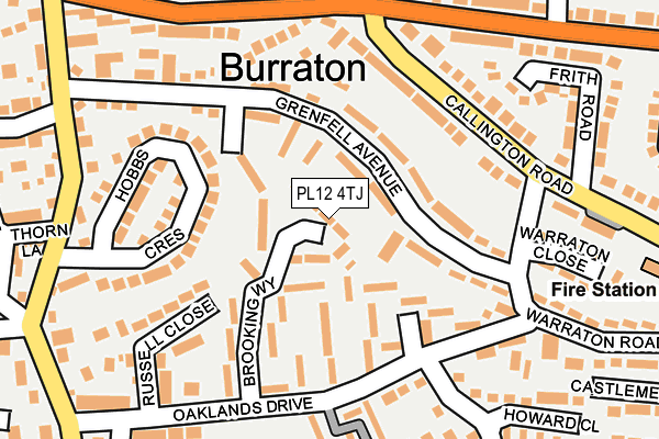 PL12 4TJ map - OS OpenMap – Local (Ordnance Survey)