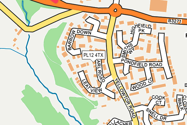 PL12 4TX map - OS OpenMap – Local (Ordnance Survey)