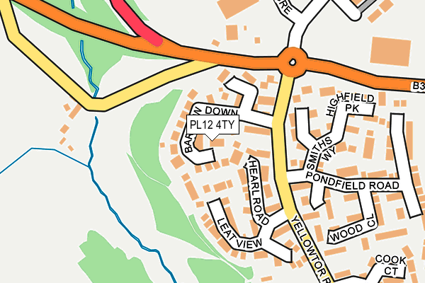 PL12 4TY map - OS OpenMap – Local (Ordnance Survey)