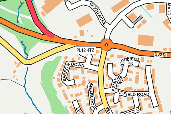 PL12 4TZ map - OS OpenMap – Local (Ordnance Survey)