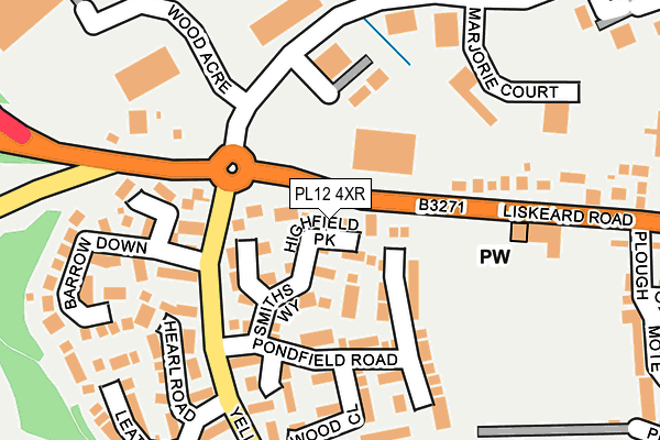 PL12 4XR map - OS OpenMap – Local (Ordnance Survey)