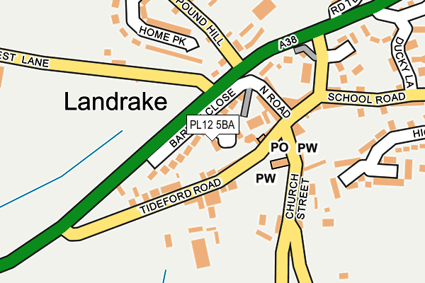 PL12 5BA map - OS OpenMap – Local (Ordnance Survey)