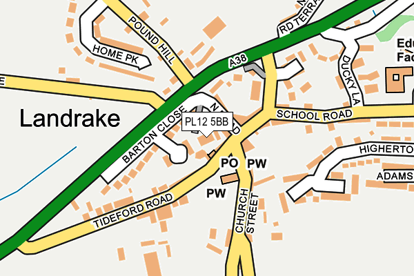 PL12 5BB map - OS OpenMap – Local (Ordnance Survey)