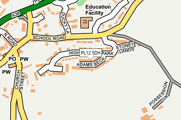 PL12 5DH map - OS OpenMap – Local (Ordnance Survey)