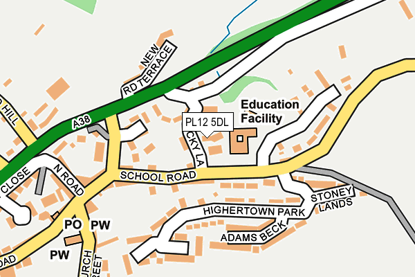 PL12 5DL map - OS OpenMap – Local (Ordnance Survey)