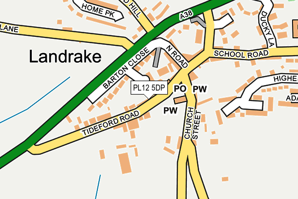 PL12 5DP map - OS OpenMap – Local (Ordnance Survey)