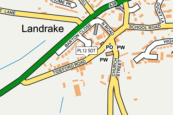 PL12 5DT map - OS OpenMap – Local (Ordnance Survey)