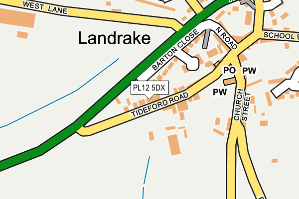 PL12 5DX map - OS OpenMap – Local (Ordnance Survey)