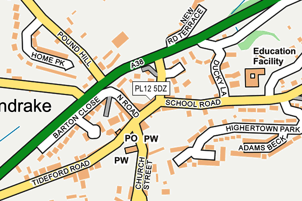 PL12 5DZ map - OS OpenMap – Local (Ordnance Survey)