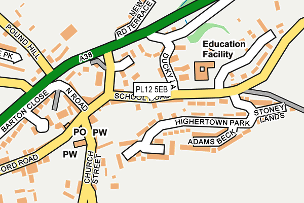 PL12 5EB map - OS OpenMap – Local (Ordnance Survey)