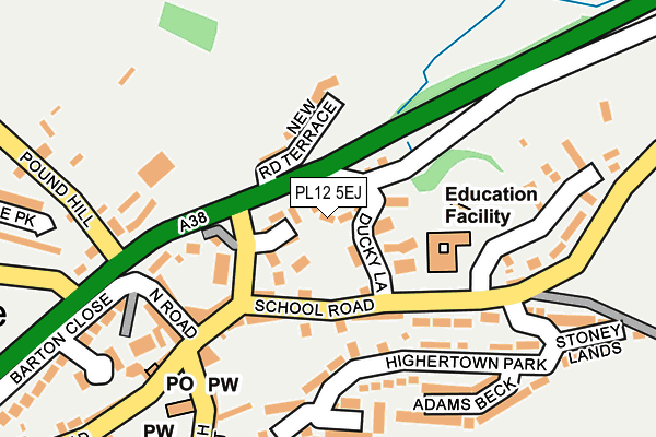PL12 5EJ map - OS OpenMap – Local (Ordnance Survey)