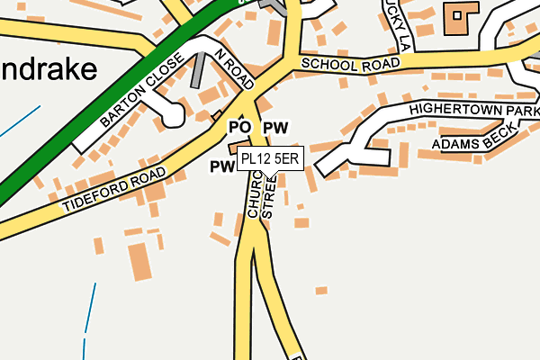 PL12 5ER map - OS OpenMap – Local (Ordnance Survey)