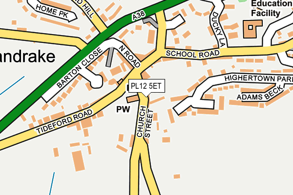 PL12 5ET map - OS OpenMap – Local (Ordnance Survey)