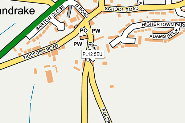 PL12 5EU map - OS OpenMap – Local (Ordnance Survey)