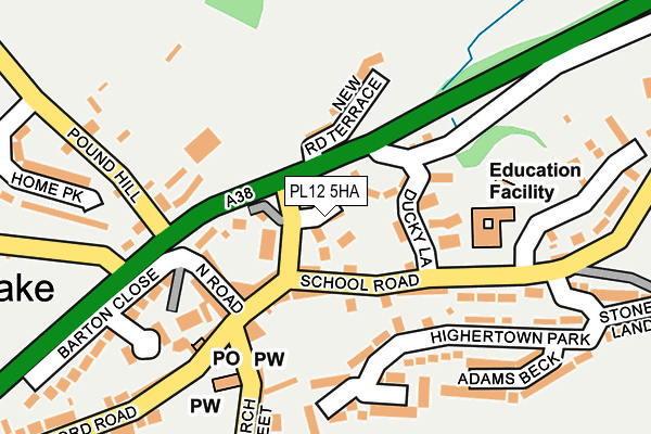 PL12 5HA map - OS OpenMap – Local (Ordnance Survey)