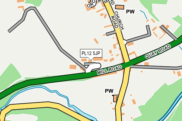 PL12 5JP map - OS OpenMap – Local (Ordnance Survey)