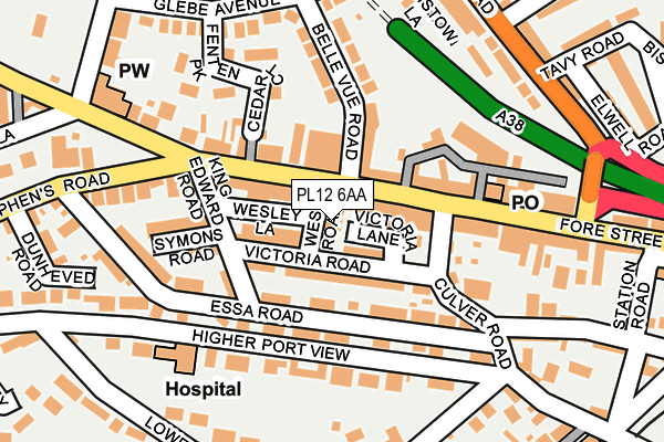 PL12 6AA map - OS OpenMap – Local (Ordnance Survey)