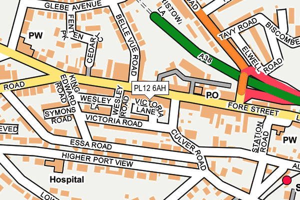 PL12 6AH map - OS OpenMap – Local (Ordnance Survey)