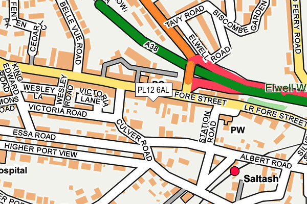 PL12 6AL map - OS OpenMap – Local (Ordnance Survey)