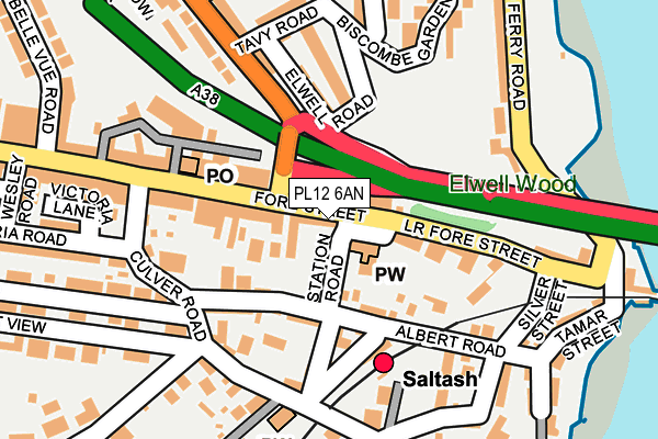 PL12 6AN map - OS OpenMap – Local (Ordnance Survey)
