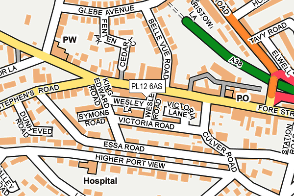 PL12 6AS map - OS OpenMap – Local (Ordnance Survey)