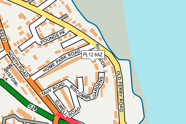 PL12 6AZ map - OS OpenMap – Local (Ordnance Survey)